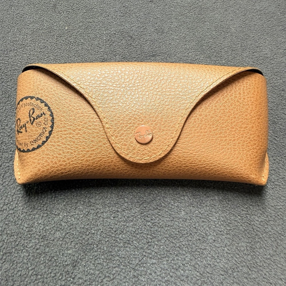 Ray-Ban Brown Snap Clamshell Case for Glasses/Sunglasses Faux Leather 2186